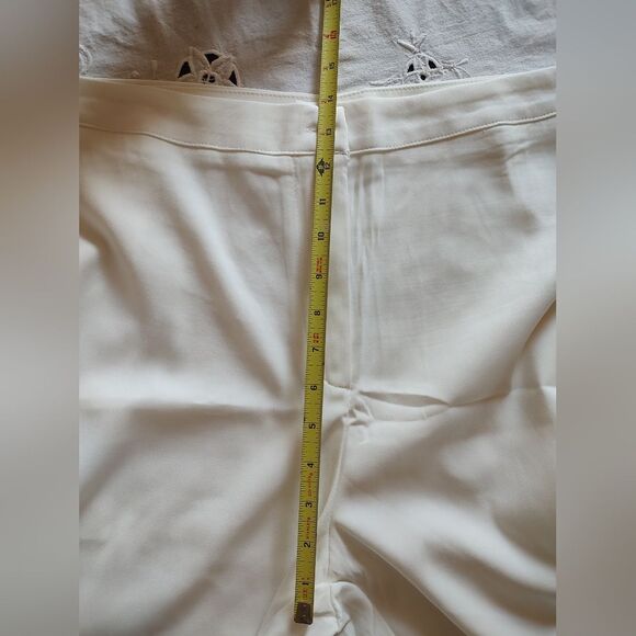 Women’s High-Waisted Wide Leg Dress Pants White 2XL | Elegant Work Trousers - Picture 6 of 7